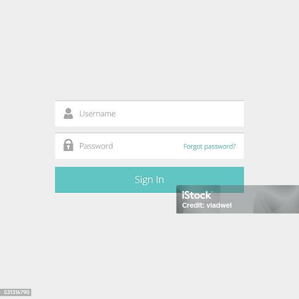 Login Form Ui Interface Element Sign In Button Username Password Stock Illustration - Download Image Now