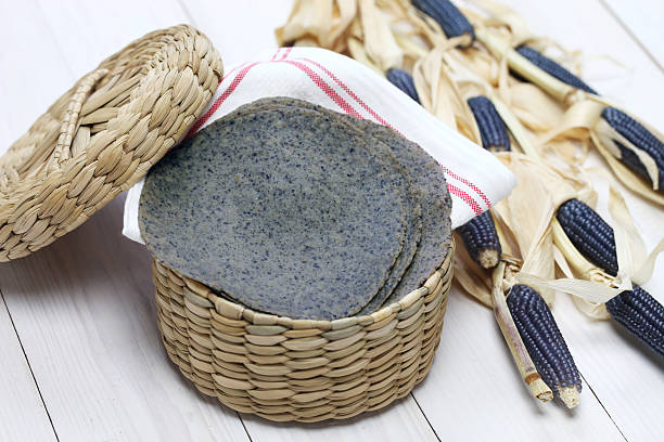 homemade blue corn tortilla homemade blue corn tortilla, mexican traditional food hopi culture photos stock pictures, royalty-free photos & images