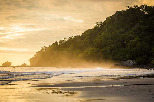 Sunset beach in Manuel Antonio National park, Costa Rica