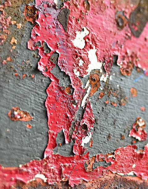 sbucciato vernice - peeling paint abandoned old foto e immagini stock