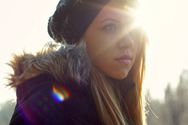 looked beautiful young woman