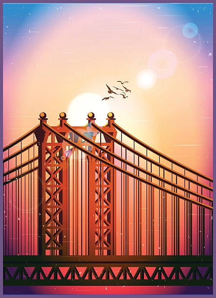 ilustrações de stock, clip art, desenhos animados e ícones de grande ponte de tirantes - cable stayed bridge illustrations