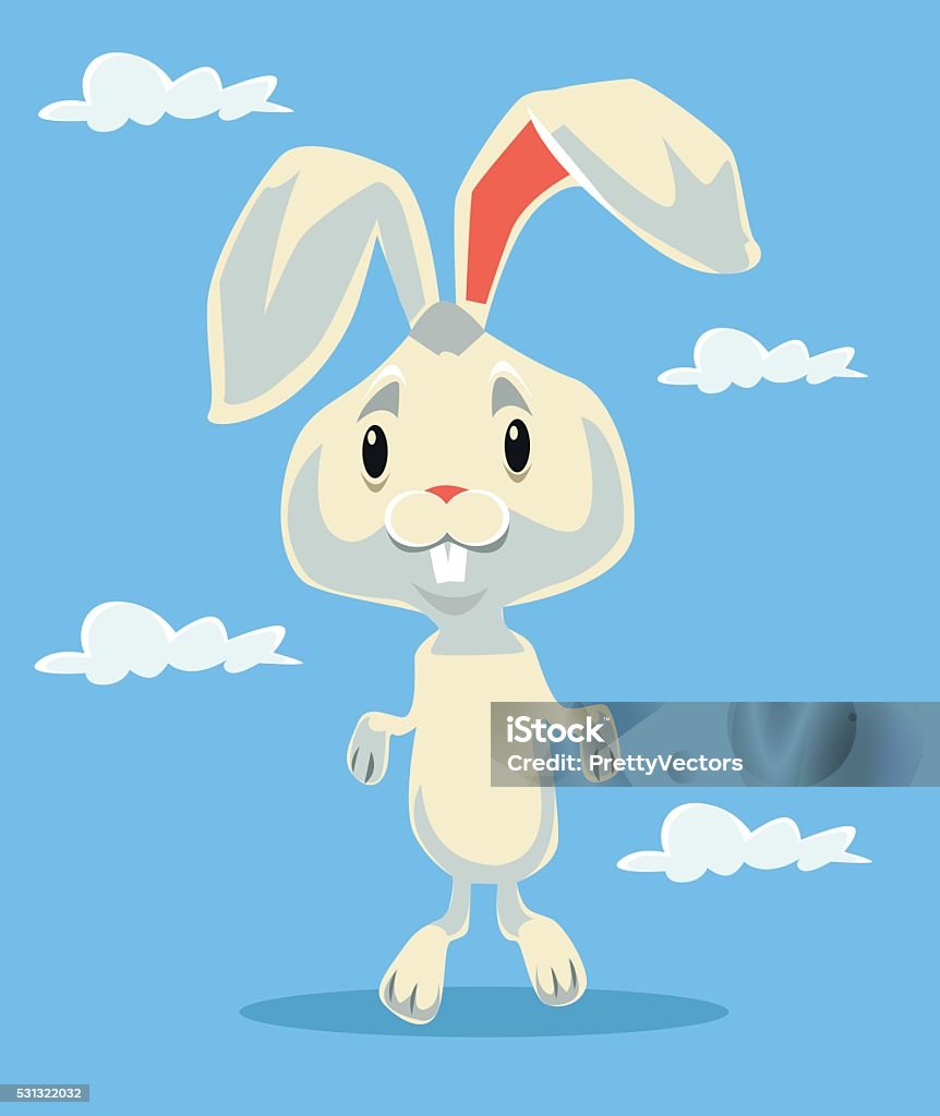 White Rabbit Catoon White Rabbit Vector Flat Cartoon Illustration Stock Illustration ...