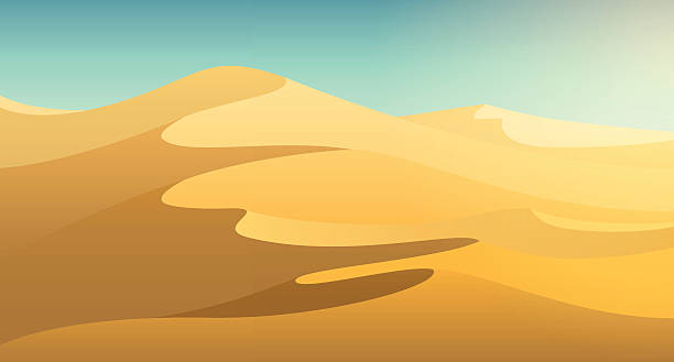 wydmy na pustyni w tle - sand dune stock illustrations