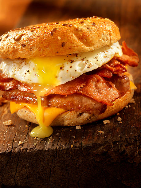istock Bagel, Bacon, Sausage and Egg Breakfast Sandwich 531323008
