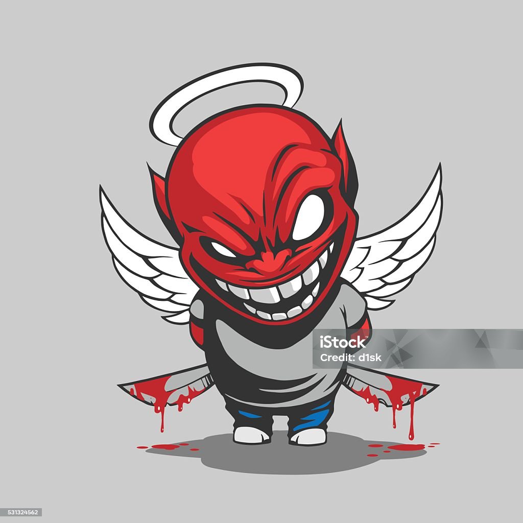 Comic devil illustration Comic devil illustration in vector Demon - Fictional Character stock vector