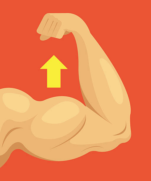 Strong Hand Vector Flat Cartoon Illustration Stock Illustration - Download  Image Now - Dumbbell, Steroids, Adult - iStock