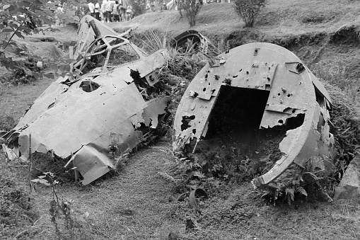 The wreckage of a WWII airplane in Rabaul