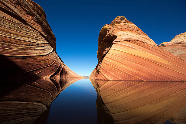 istock cliffs reflecting in the water surface in the wave arizona 531328770