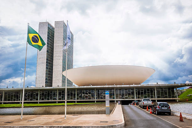 congresso nacional do brasil em brasília, brasil - national congress building imagens e fotografias de stock