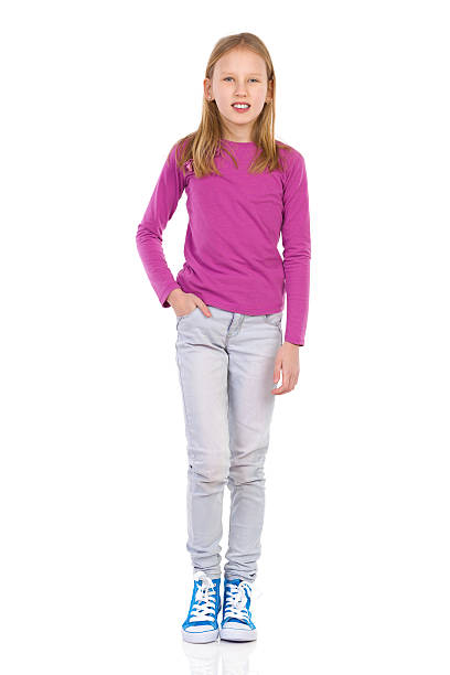 istock Young blond girl in sneakers 531330633
