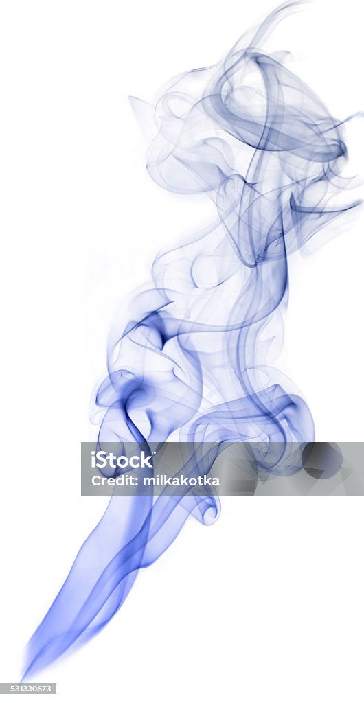 Blue smoke on white background Blue smoke flowing up on a white background 2015 Stock Photo