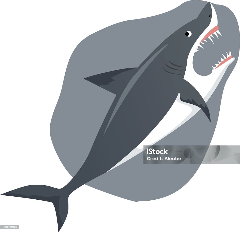 Shark Cartoon great white shark with it's mouth open 2015 stock vector