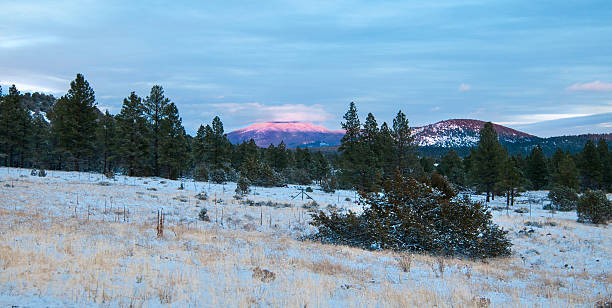 Glowing Mountain Sunset stock photo