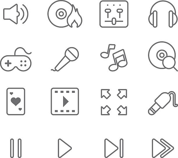 Multimedia - Simple Icons vector art illustration