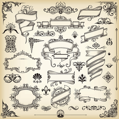 Vintage hand drawn designs and elements.