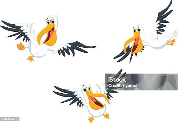 Happy Pelican Cartoon Stock Illustration - Download Image Now - Pelican, Characters, Animal