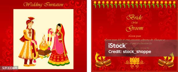 Carte Dinvitation De Mariage Indien Vecteurs libres de droits et plus d'images vectorielles de Hindouisme - Hindouisme, Mariage, Vectoriel