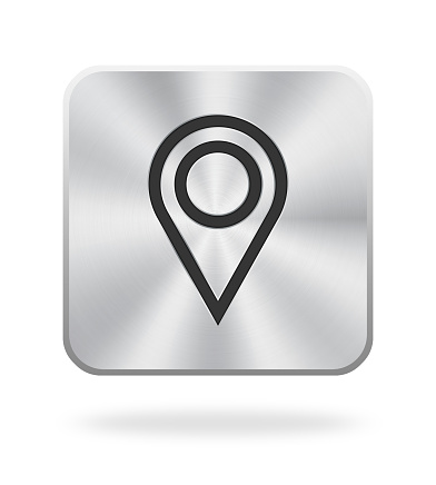 High Resolution Map Pointer Icon With Metal Texture