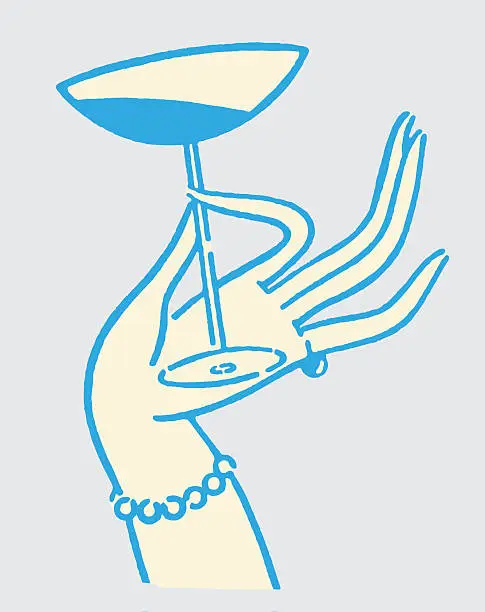 Vector illustration of Woman Holding Cocktail