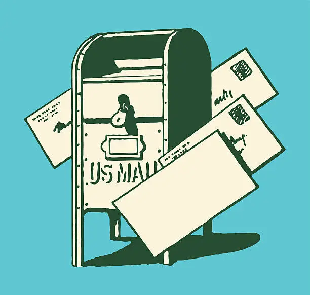 Vector illustration of Mailbox and Letters