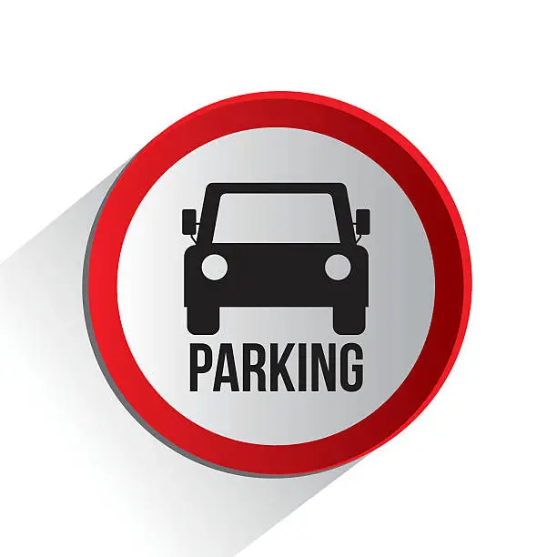 Vector illustration of Parking design over white background vector illustration