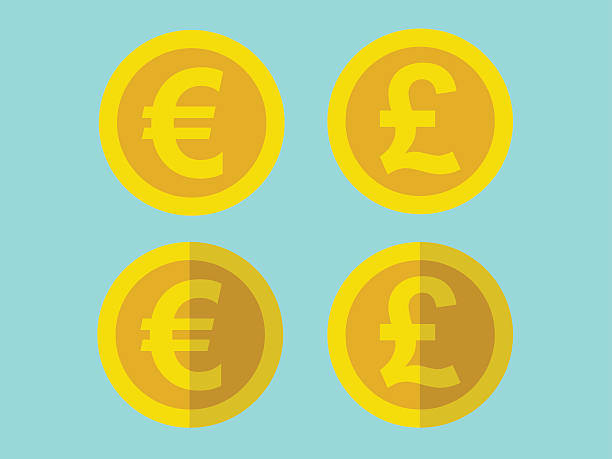 - münzen - euro geldmünze stock-grafiken, -clipart, -cartoons und -symbole