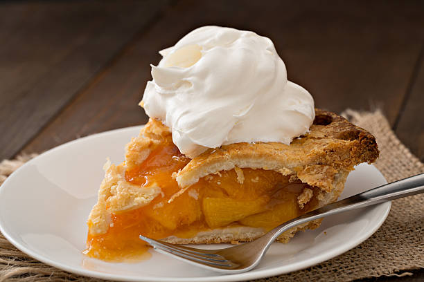 istock Slice Of Peach Pie And Cream 531350397