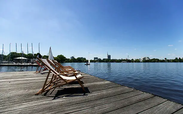 relax in Hamburg at alster lake