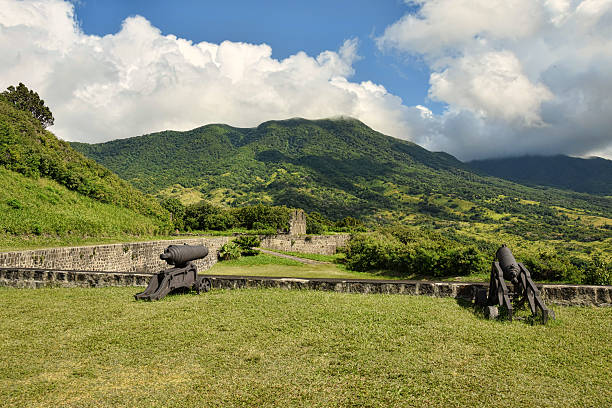 Old colonial fortress Brimstone Hill in St Kitts, the Caribbean