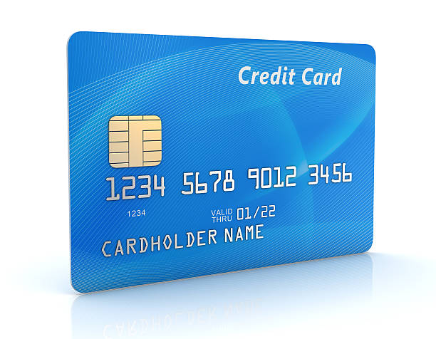 Blue cartão de crédito - foto de acervo