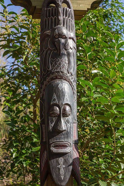 istock African masks wooden totem sculptures 531361043