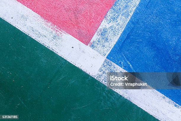 Top View Old Concrete Tennis Court Stock Photo - Download Image Now - 2015, Concrete, Flooring