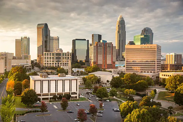 Charlotte North Carolina, the 'Queen City' in Mecklenburg County, USA