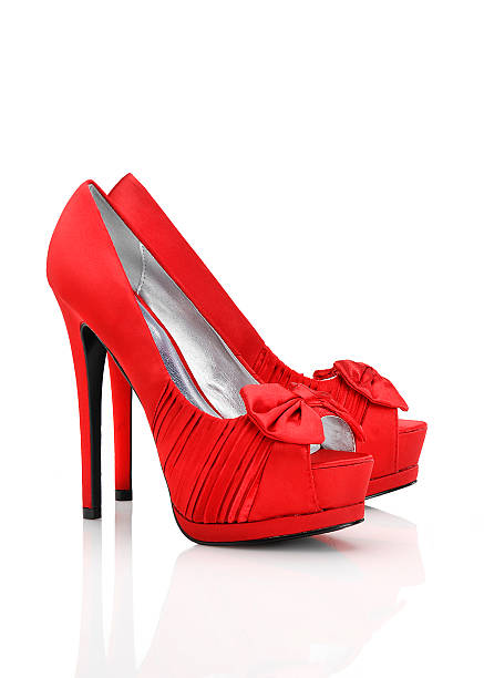 Women's red-colored High Heels shoe stock photo