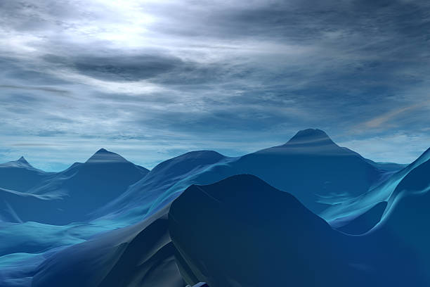 Alien Planet - 3D Rendered Computer Artwork. Rocks and sky