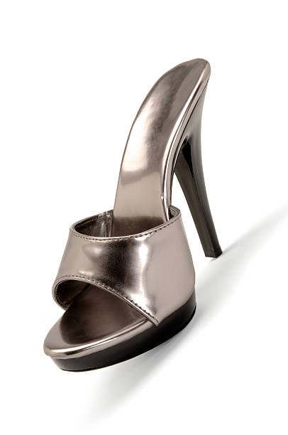 Women's High Heels silver sandal stock photo