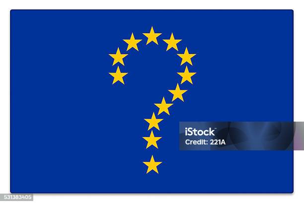 Eu Flag With Stars As Question Mark Stock Photo - Download Image Now - European Union, Question Mark, European Union Flag