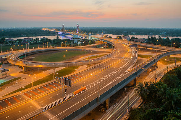 istock Highway and Suspension bridge in Thailand 531383549