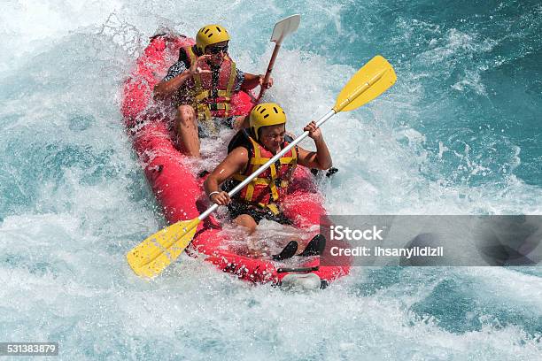 Rafting On White Water Stock Photo - Download Image Now - Teamwork, White Water Rafting, 2015