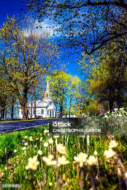 Chapel And Wildflowers Stock Photo - Download Image Now - Architecture, Building Exterior, Built Structure