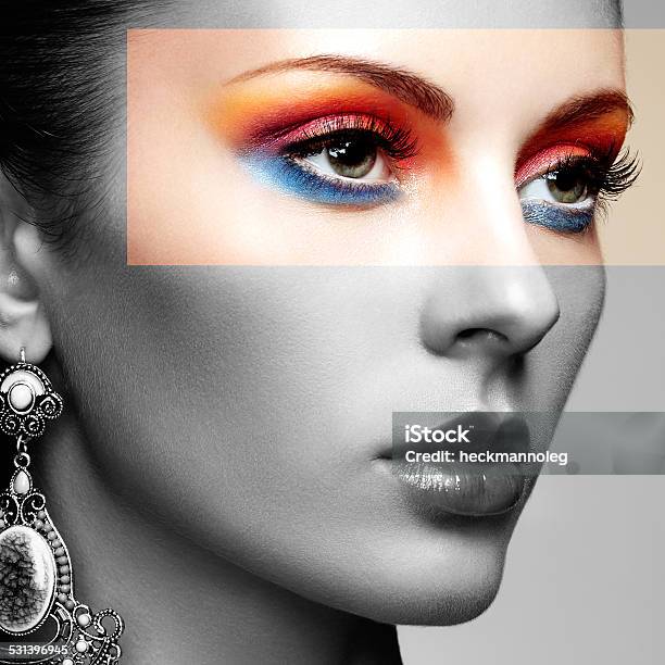 Portrait Of Beautiful Young Woman With Earring Jewelry And Acce Stock Photo - Download Image Now