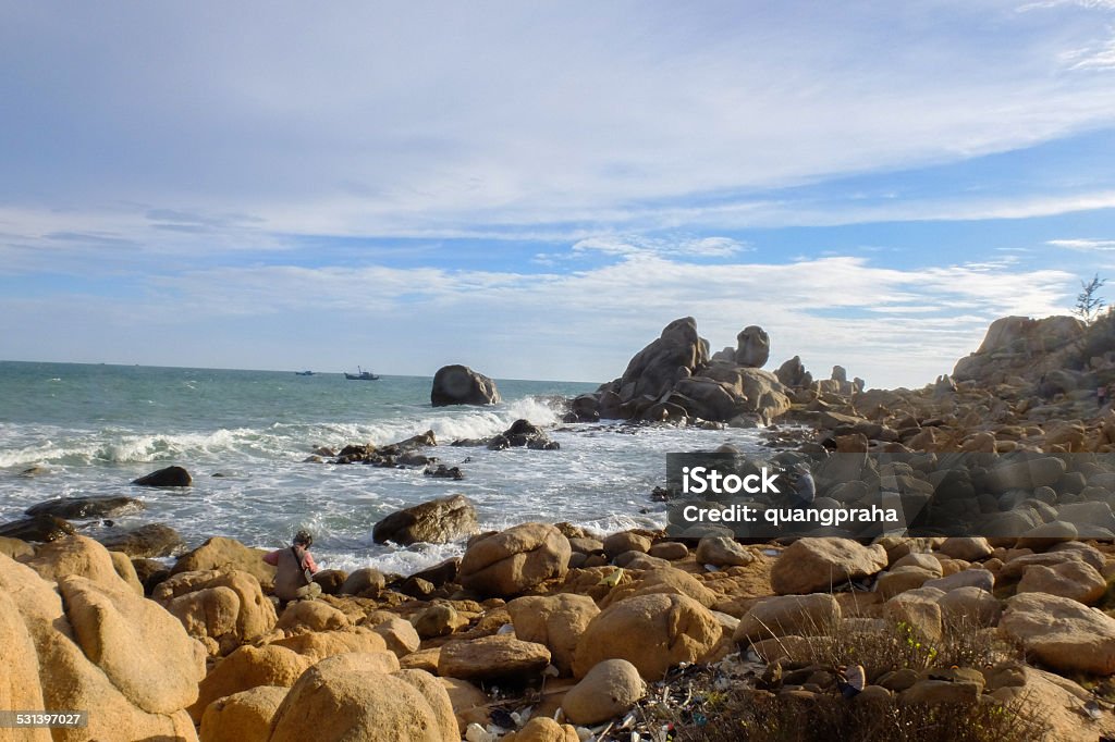 rocks by the sea Here is a seaside rocks CoThach-Phan Thiet-Vietnam Atmospheric Mood Stock Photo