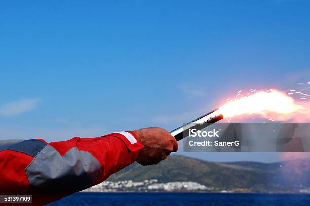 Hand Held Distress Flares Stock Photo - Download Image Now - Distress Flare, Sea, Safety