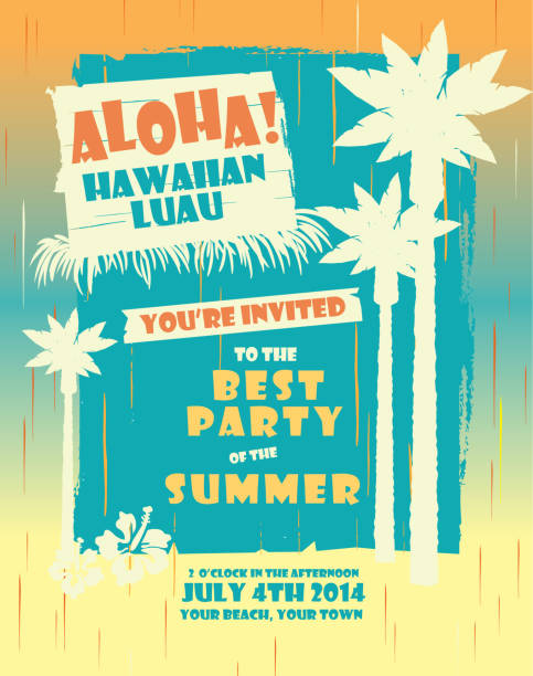 Summer Hawaiian Luau party design template