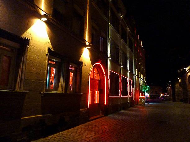 nurnberg の赤いライト street frauentormauer ,ドイツ - prostitution night horizontal outdoors ストックフォトと画像