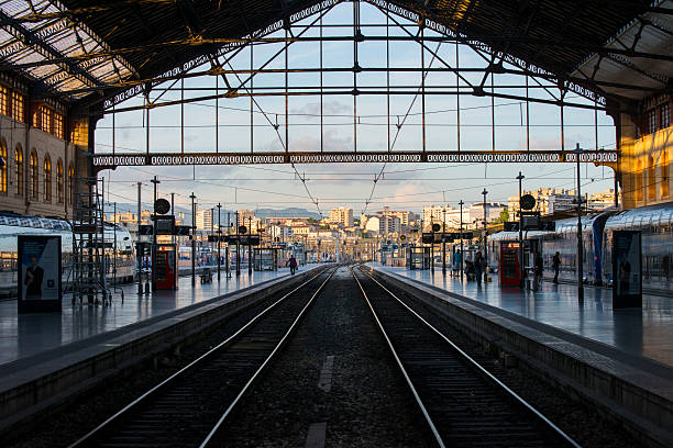 End of the tracks inside train station in Marseille, France Marseille, France - May 28, 2014: View from the end of the tracks inside the train station in Marseille, France marseille station stock pictures, royalty-free photos & images