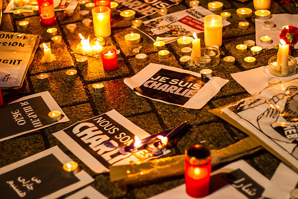 charlie hebdo terroryzmu atak - muslim terrorist zdjęcia i obrazy z banku zdjęć