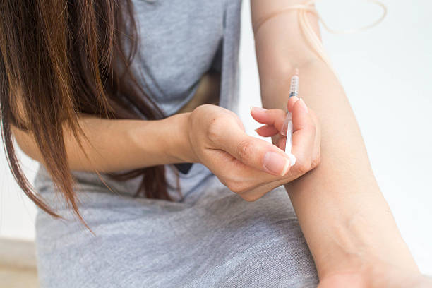istock Insulin injection to himself , diabetes uncontrol 531400994