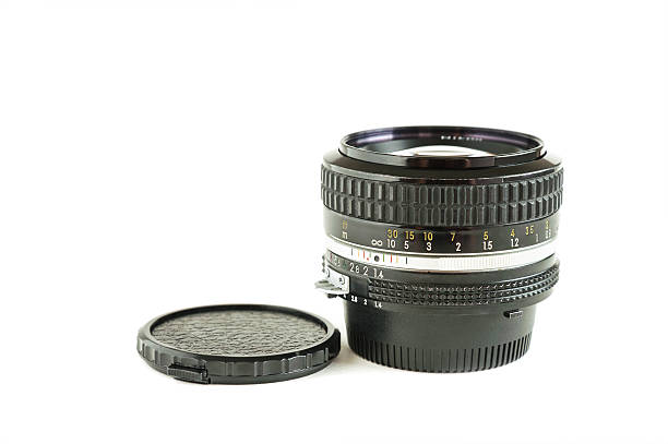 istock Old camera photo lens on white 531401564